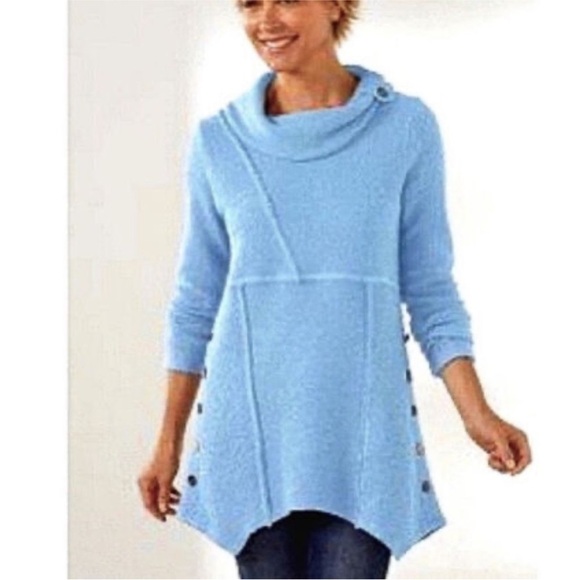 Soft Surroundings Cowl Neck Breakwater Sweater Tunic - Picture 2 of 9